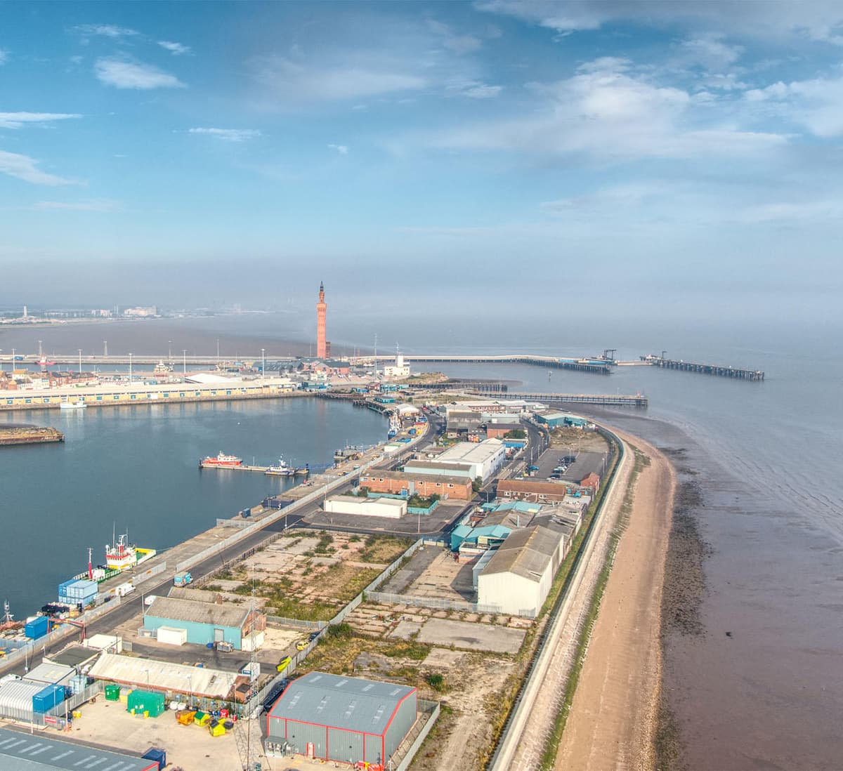 Grimsby docks with the dock tower
